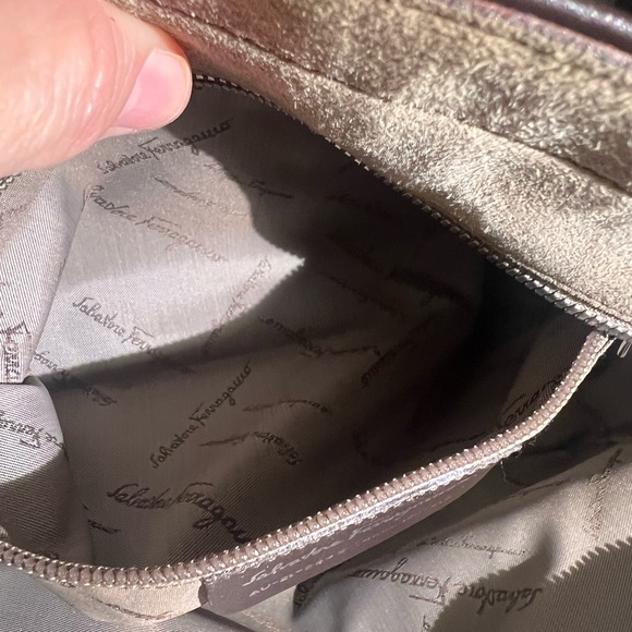 Salvatore Ferragamo brown leather straps and tan suede bag. Great condition - Picture 10 of 16